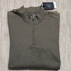 Raffi Men's Size M The Gansevoort Army Green 1/4 Zip Stretch Performance Top
